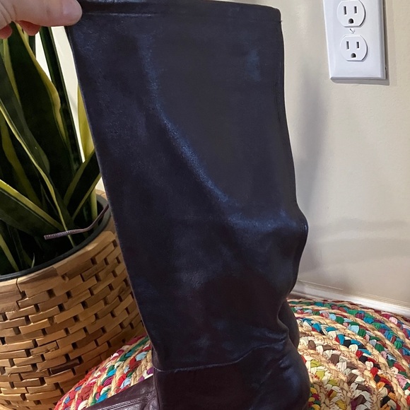 Patrick Cox Eggplant Purple Soft Leather Knee-High Boots - Picture 9 of 10